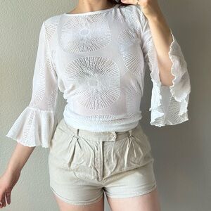 Mary Grant Studio Top  3/4 Bell Sleeves